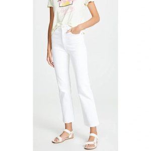 AGOLDE Pinch Waist High Rise Kick Jeans: Talc